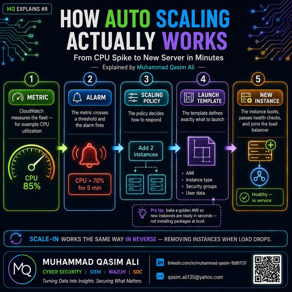 How Auto Scaling Actually Works infographic by Muhammad Qasim